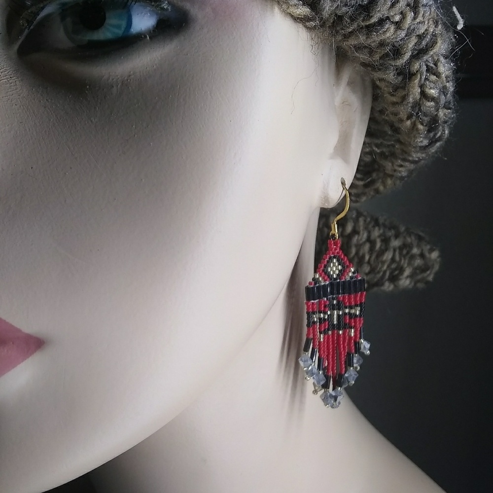 JRW Handmade Eagle Spirit Swarovski Earrings - Picture 4 of 8